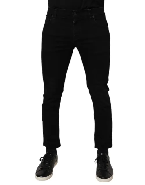 Dolce & Gabbana Cotton-Stretch Skinny Jeans — Black