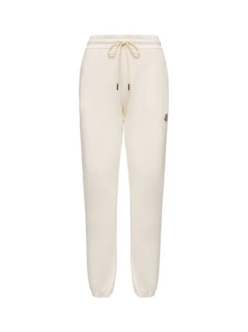 Moncler Cotton-Blend Fleece Joggers — White