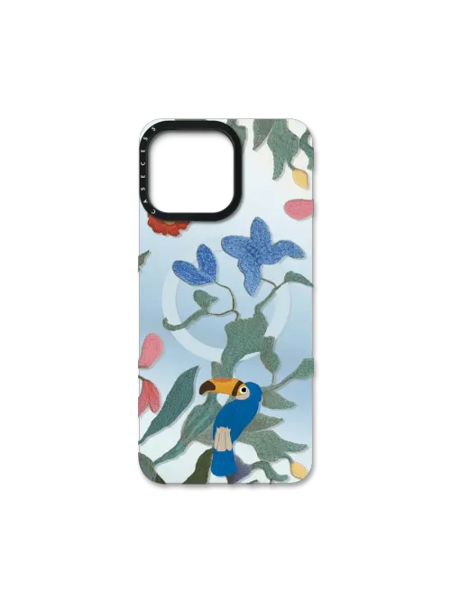 Bloom & Feather Baby Blue - iPhone 16 Pro / Back Cover (Requires CASECESS Base Case for use)