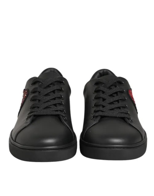 Dolce & Gabbana Crystal Heart Sneaker — Black
