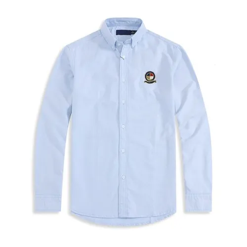 Men Designer Shirts Long-Sleeved Classic Small Horse Design Fashionable Embroidered Badge Patterns Business Casual Style Plus Size Options Plaid Shirt Blouse