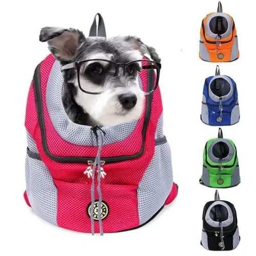 Pet Dog Carrier Bag Out Double Shoulder Portable Travel Backpack Outdoor PPet Dog Front Bag Mesh Backpack Head Pet SuppliesW251107