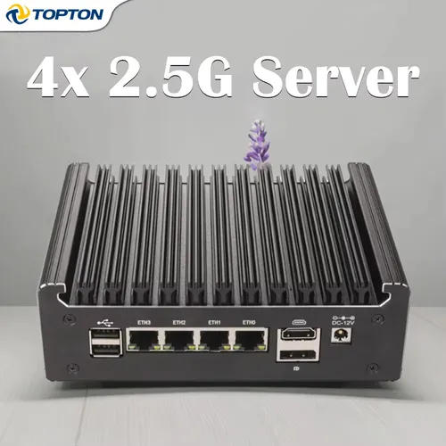 Topton Fanless Mini PC Intel N150 I5-8250U (4x 2.5G LAN I226-V) Firewall Router Support PfSense/Proxmox/ESXi Silent Mini Server