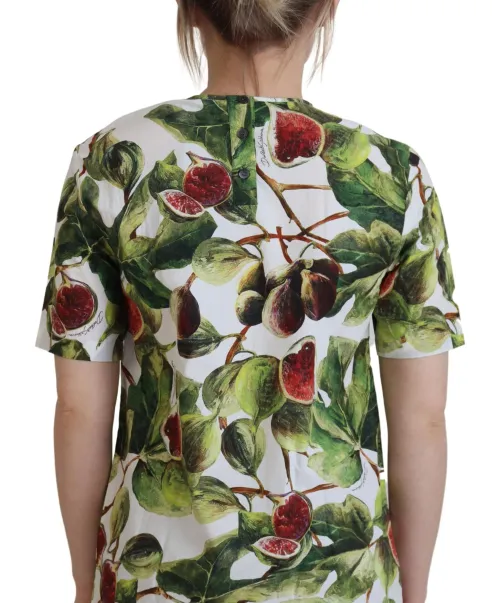 Dolce & Gabbana Figs Fruit Print Cotton T-Shirt — Multicolor