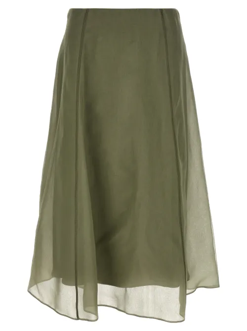 Brunello Cucinelli Circle Skirt — Green
