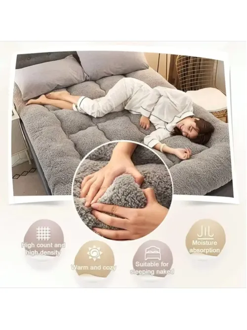 Japanese Futon Mattress, Extra Thick Fluffy Floor Futon Mattress, Super Soft Shaggy Roll Up Sleeping Pads, Portable Sleeping Mat, Sofa Mattress, Guest Bed