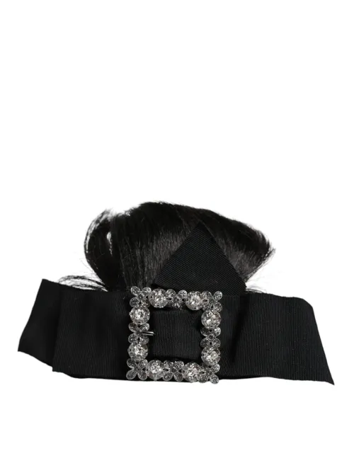 Dolce & Gabbana Crystal-Embellished Headband — Black
