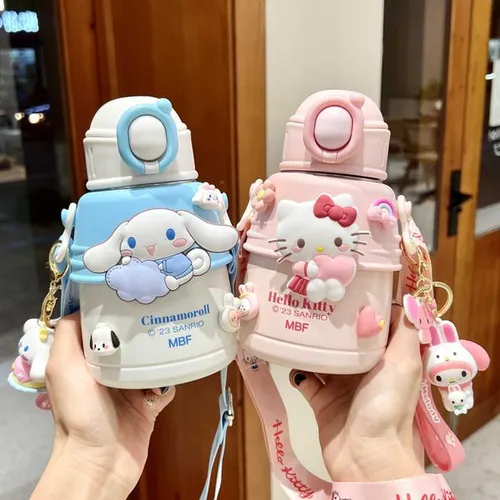 Kuromi Water Cup Childrens Insulated Cup Girl Elementary School Student Special Water Bottle Large Capacity Big Belly Cup Female Portable L251212JV15