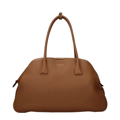 Prada Leather Shoulder Bag — Brown