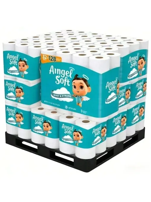 Mother's Day Angel Soft Toilet Paper, Pack-6Mega Rolls = 24Regular Rolls, Soft And Strong Toilet Tissue - Toilet Paper, Tissue Paper, Roll, Paper Towels, Papel Toalla Para Cocina, Fuerza Regida, Cleaning Supplies, Buy One Get One Free, 2-Ply Durable Ti