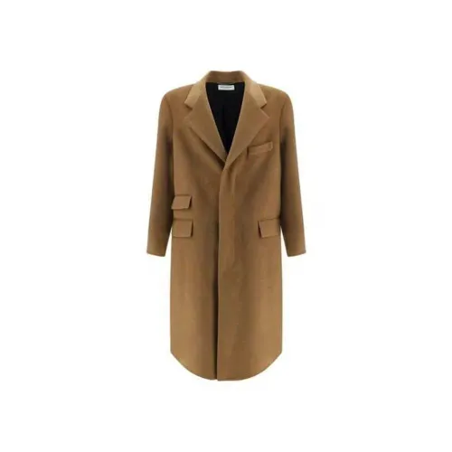 Saint Laurent Wool Coat — Brown