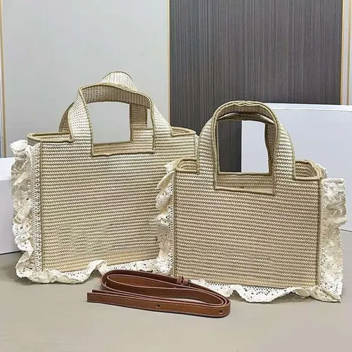 Tote bag Woman Beach Fashion 2025 Handbags Straw Shoulder Crossbody Bags Mini Font Tote In New Summer Seaside Ladies Woven Bag