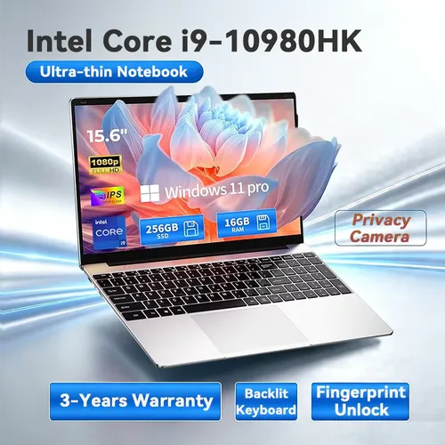 2026 Brand New Intel I9-10980HK 15.6 Inch Backlit Fingerprint Unlock Laptop Windows 11 Office Study NoteBook Gaming Computer PC