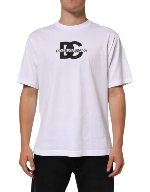Dolce & Gabbana Logo-Print Cotton T-Shirt — White