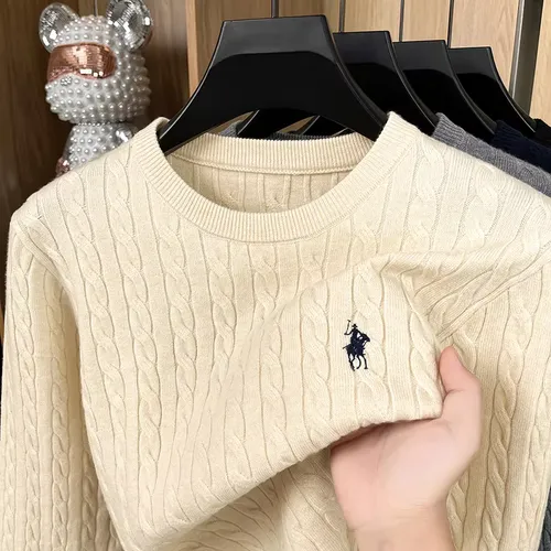 Hot High-End Luxury Man Long-Sleeved Knitwear Round Neck No Pilling No Fading Embroidery Spring New Sweater Leisure MensClothing