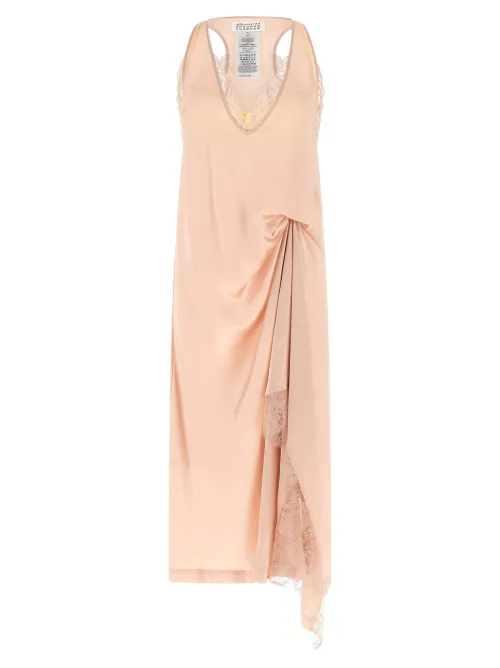 Maison Margiela Silk Lace Slip Dress — Pink