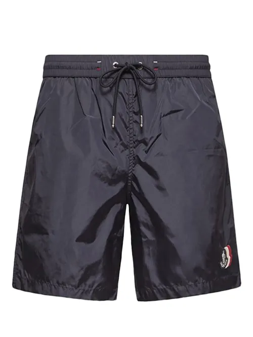 Moncler Technical Nylon Swim Shorts — Navy