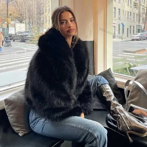 OFTBUY Womens Fur Coat and Eco Fur Coat for Women New in Faux Fur Jacket Female High Quality Womens Clothing Jacket with FurT251201