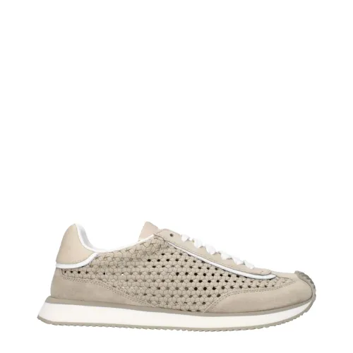 Dolce & Gabbana Perforated Mesh Sneaker — Beige