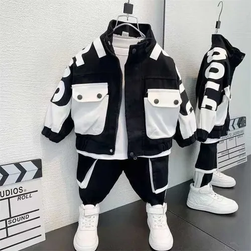 Boys Clothing Set Jacket Suit Spring and Autumn Clothing Childrens Sportswear Set Boys Baby Coat Pants Two-piece Set 2024 New H251208