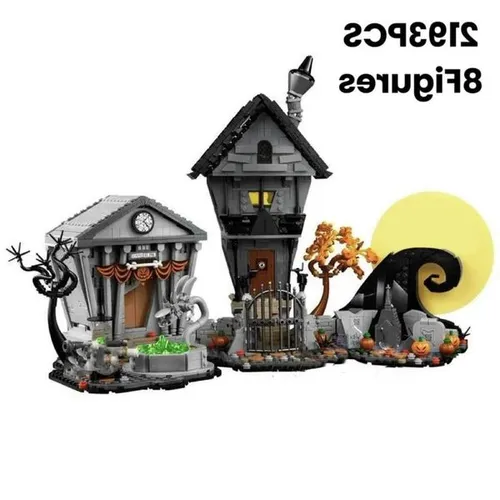 Blocks 2024 New 21351 The Nightmare Before Christmas Model Building Blocks Hut DIY Bricks Toy for Kids Christmas Halloween Gifts R251204 W251212
