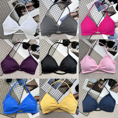 Seamless Sexy Open Back Gym Yoga Crop Top Women Halter Sports Bra Push Up Strappy Padded Workout Tank Tops