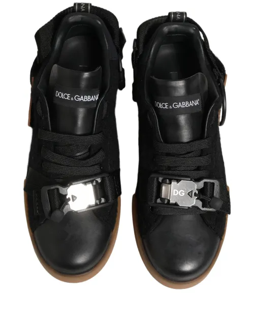 Dolce & Gabbana Leather and Nylon Low-Top Sneaker — Black