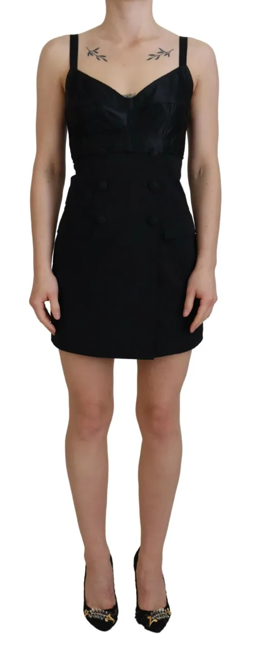 Dolce & Gabbana Virgin Wool Sheath Dress — Black