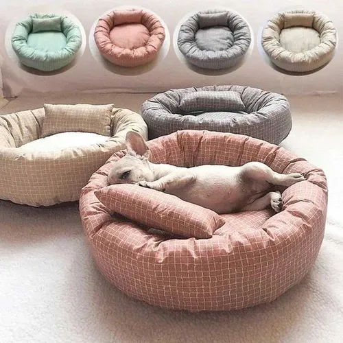OUZEY Round Pet Cat Bed Comfortable Sleeping Dog Bed Soft Warm Pet Sofa Bed Washable Puppy Kitten Cushion Blankets Pet ProductsM251124