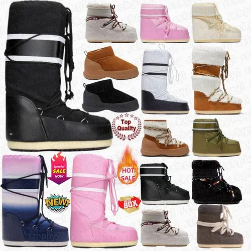 Designer Icons Nylon Boot Khaki Low Boot Pink Cream Red Cognac Fleece Camel Shearling snow boots Whisky Off White Grey Faux Fur Black BATBA#