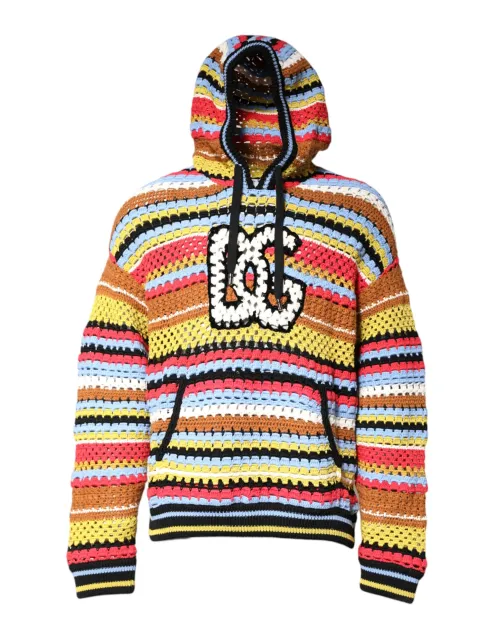 Dolce & Gabbana Multicolor Striped Cotton-Blend Hoodie — Multicolor