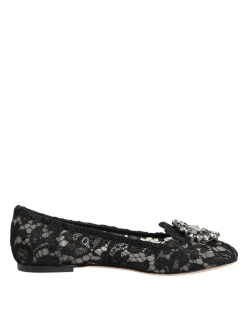 Dolce & Gabbana Taormina Lace Flat — Black