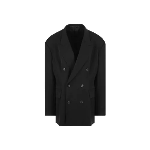Balenciaga Double-Breasted Wool Blazer — Black