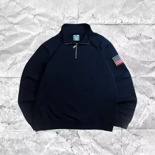 Y2K Retro Quarterzip Pullover Hoodie Embroidery Sweatshirt American Vintage Old Money Casual Streetwear Unisex Oversized Coat