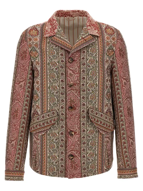 Etro Paisley-Jacquard Cotton-Wool Blend Overshirt — Multicolor