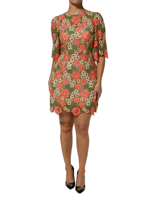 Dolce & Gabbana Floral Embroidered A-line Mini Dress — Multicolor