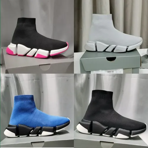 Men Women Triple s New Knit Socks Shoes Mesh Speed 2.0 Designer Sneaker High Race Runners Trainer Casual Running Thick Sole Trainers Sneakers size 35-46