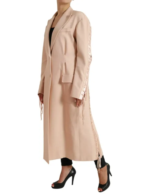 Dolce & Gabbana Cotton Blend Single-Breasted Coat — Beige