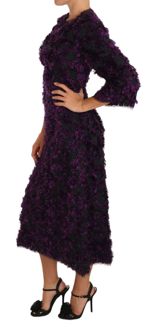 Dolce & Gabbana Fringe Sheath Dress — Purple
