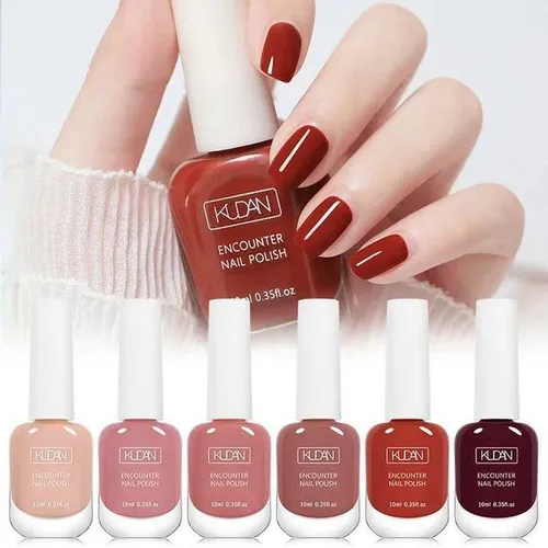 KUDAN 6Pcs Water-Based Nail Polish Set 10ml Nude Red Pink Peel-Off Air-Dry Nail Art Polish Kit Manicure No Need LampT251127