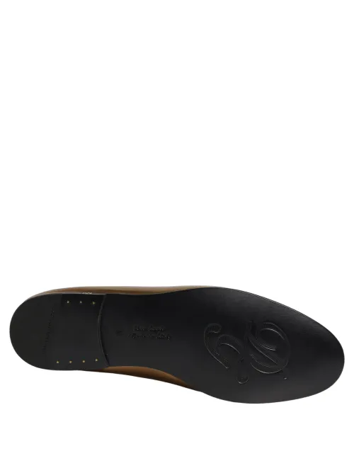 Dolce & Gabbana DG Logo Leather Loafer — Gold