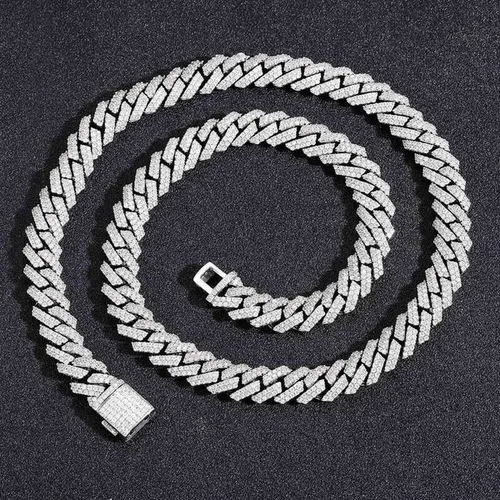Moissanite Cuban Chain Fashion Jewelry Necklace Hip Hop Ice Feeling High Quality 925 Sterling Silver