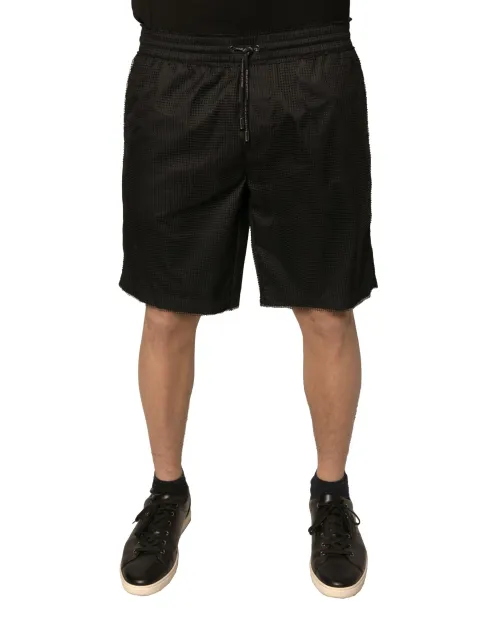 Dolce & Gabbana Jersey Mid-Rise Shorts — Black