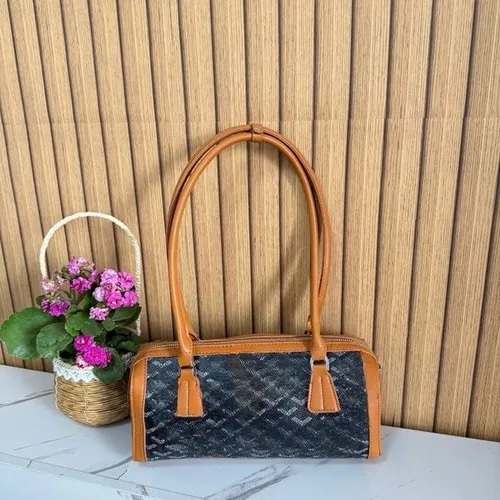 Geometric Pattern Baguette Shoulder Bag, Vintage Long Strap Handbag for Women2026 Spring/Summer New Vintage Commuter Shoulder Underarm Bag Women's Bag