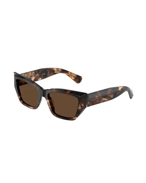 Tiffany & Co. 0TF4230 Spotted Havana Acetate Sunglasses — Brown