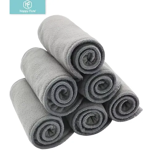 Happy Flute High Quality Baby Nappies Bamboo Charcoal Liner Nappy Diaper Insert For Baby Cloth Diaper Nappy Washable 4 Layers
