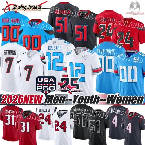 Houstones Texanses Jersey #7 CJ Stroud Jersey Stefon Diggs Texan Jersey Will Anderson Jr Houstor salute to service Football Jersey Dalton Schultz Rivalries jersey