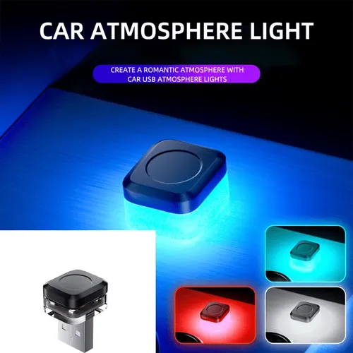1/2X Car USB Mini LED Interior Atmosphere Light Plug Play Universal Auto LED Lighting Reading Lamp Decorations Laptop Decorative