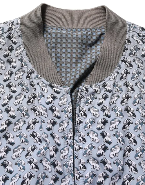 Dolce & Gabbana Car Print Cotton Jacket — Blue
