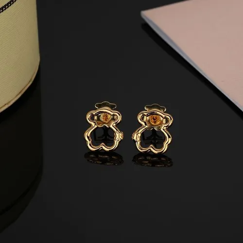 Hot Sale Fashion Women Men Silver Rose Gold Stainless Steel Span Cartoon Circle Animal Bear Shell Letter Hollow Can Open Stud Earrings Jewelry